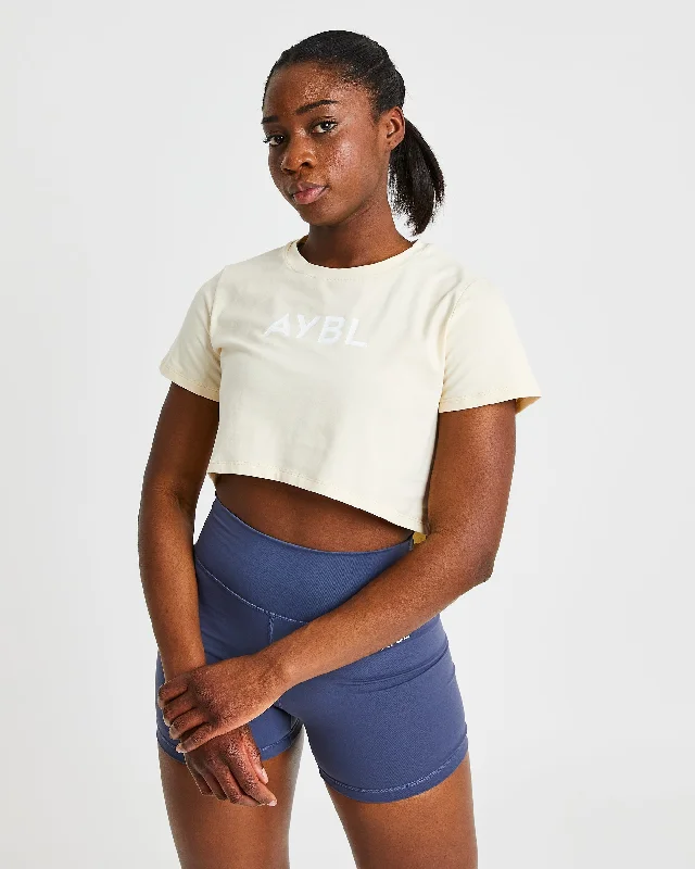Crop T Shirt - Nude Rayon Fabric Velvet Fabric Corduroy Fabric