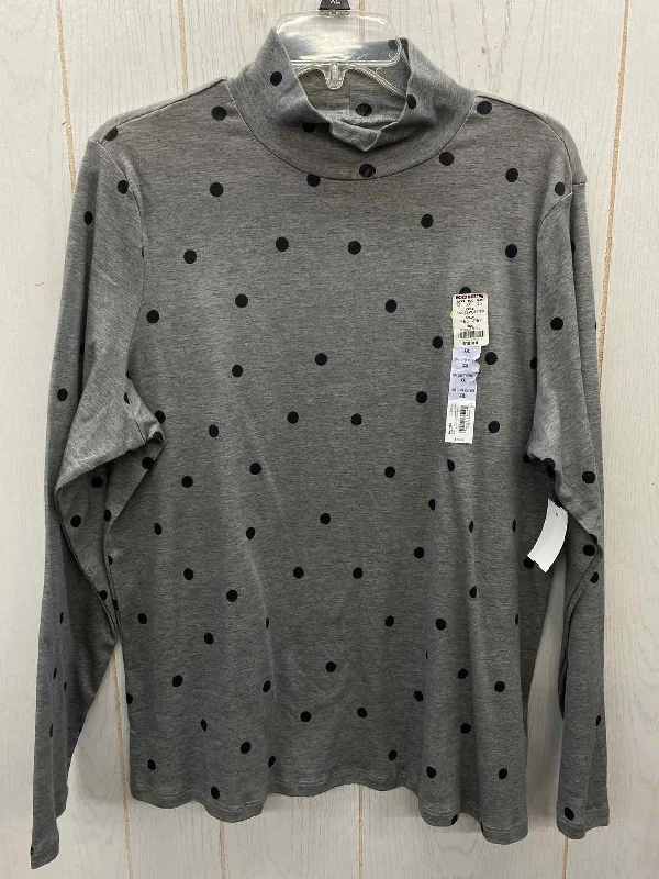 Croft & Barrow Gray Womens Size 18 Shirt Solid Color Striped Floral