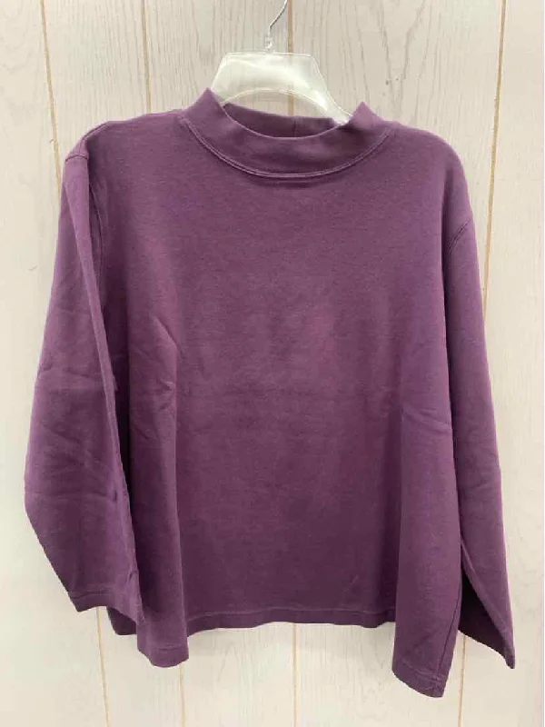 Leslie Fay Purple Womens Size 2X Shirt Fleece Nylon Spandex