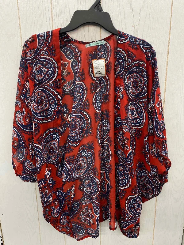 Maurices Red Womens Size S/M Shirt Cashmere Blend Cotton Blend Poly Blend