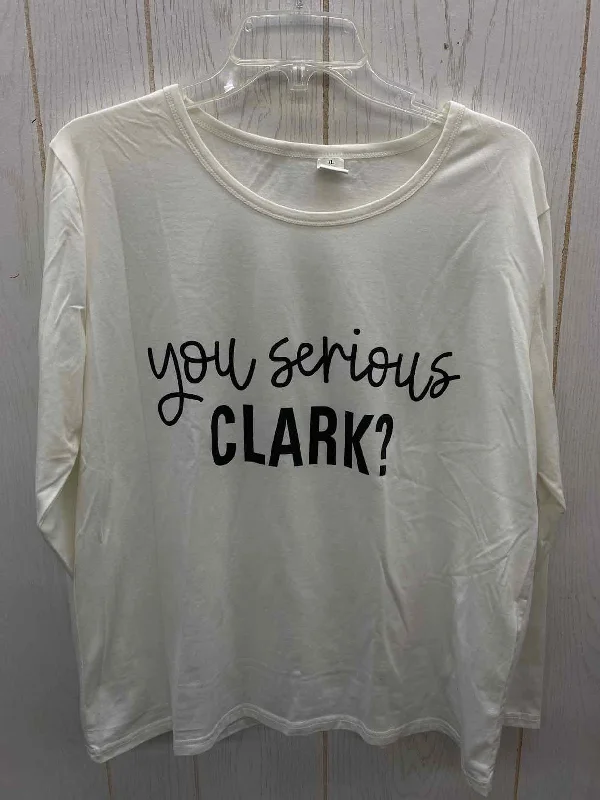 White Womens Size XL Shirt Fitted T-Shirt Seamless Stretchy