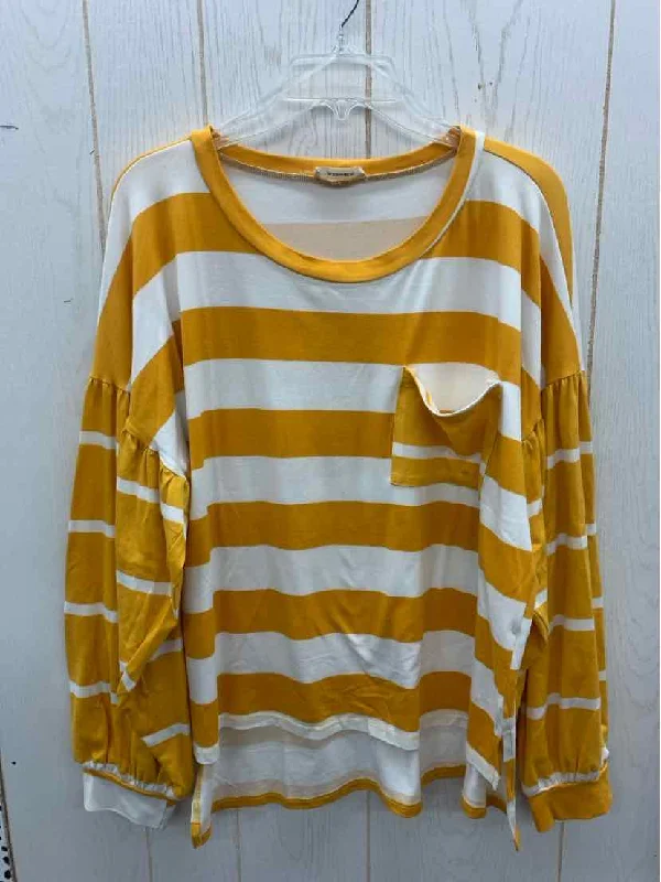 Adora Yellow Womens Size L Shirt Wool Fabric Cashmere Fabric Tweed Fabric