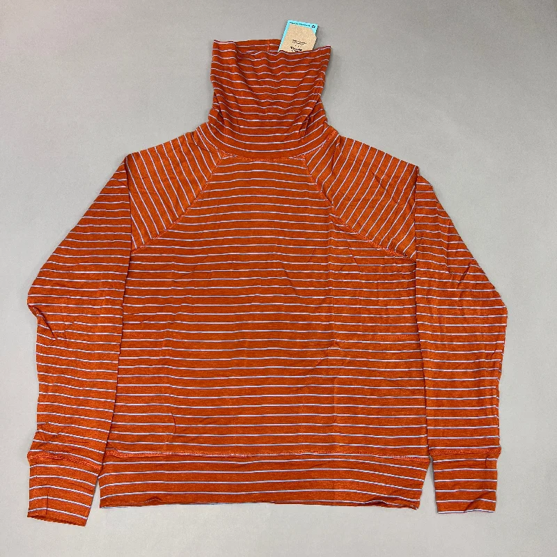 PRANA Sol Protect Turtleneck Women's Shirt Sz M Gingerbread Stripe 1962241 (New) Wool Fabric Cashmere Fabric Tweed Fabric
