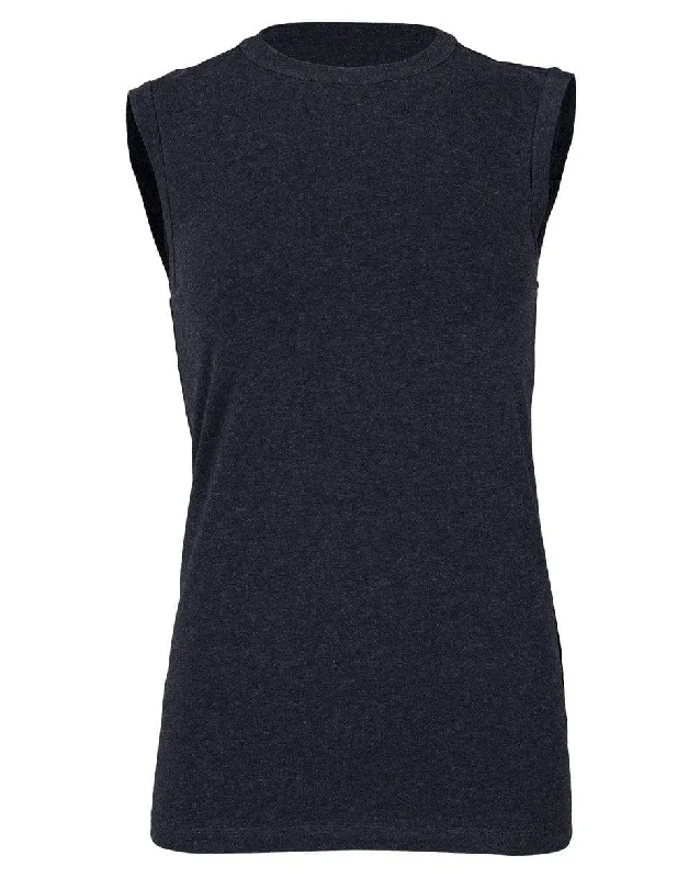 Anthracite Flat Cotton Sleeveless T-Shirt Collared T-Shirt Boat Neck A-Line