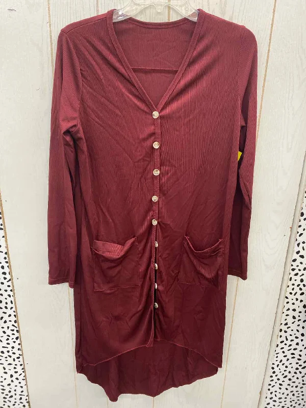 Burgundy Womens Size M Shirt Anti-Shrink Durable Soft