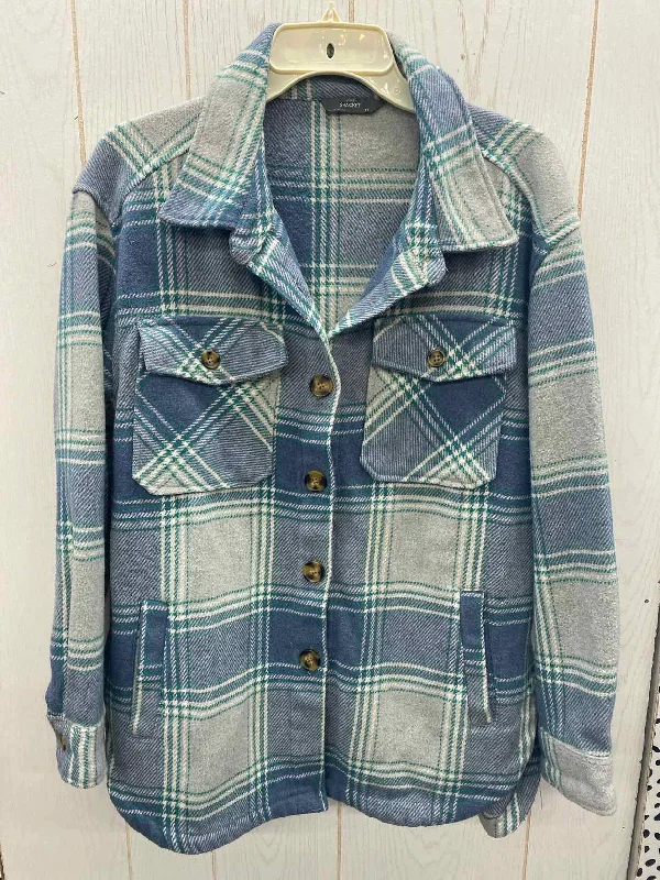 Blue Womens Size M Shirt Anti-Pilling Machine Wash Handmade