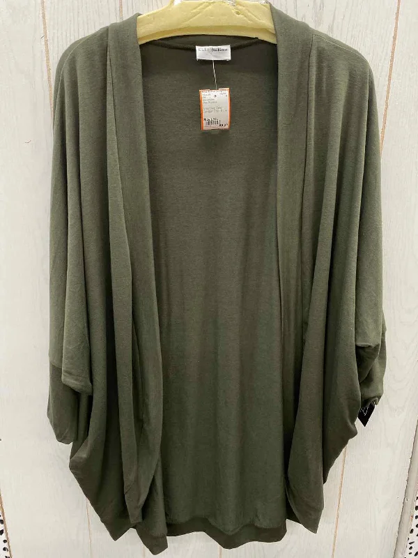Ellie Autumn Olive Womens Size L/XL Shirt Cashmere Blend Cotton Blend Poly Blend