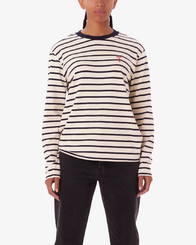 RAMONA LS STRIPE SHIRT Denim Fabric Leather Fabric Suede Fabric