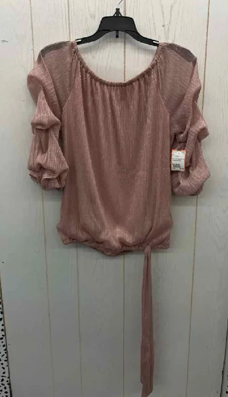MSK Pink Womens Size Small Shirt Front Pockets Side Pockets Patch Pockets
