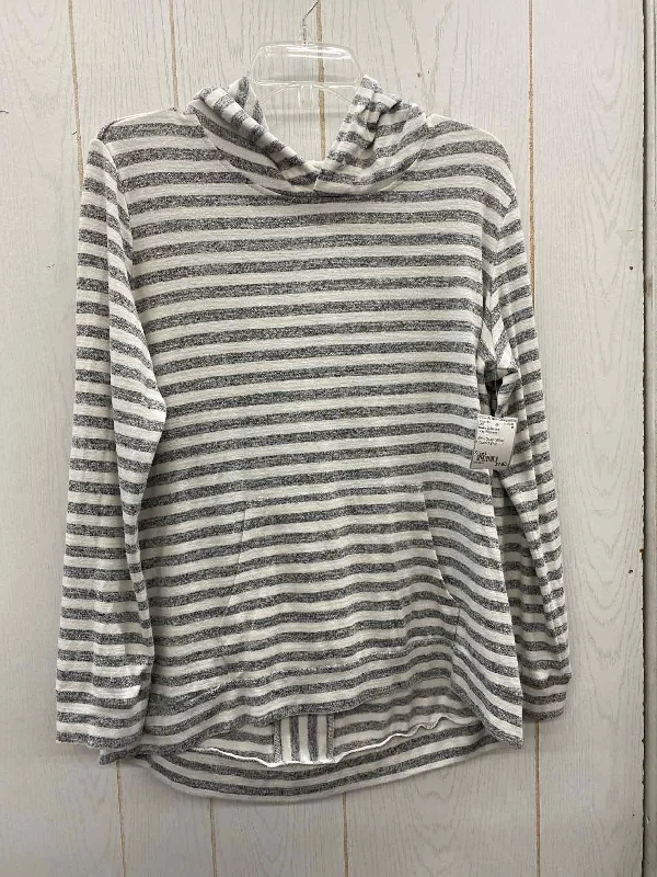 Market & Spruce Gray Womens Size L Shirt Fleece Nylon Spandex