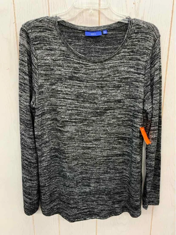 Apt 9 Gray Womens Size M Shirt Welt Pockets Slit Pockets Flap Pockets