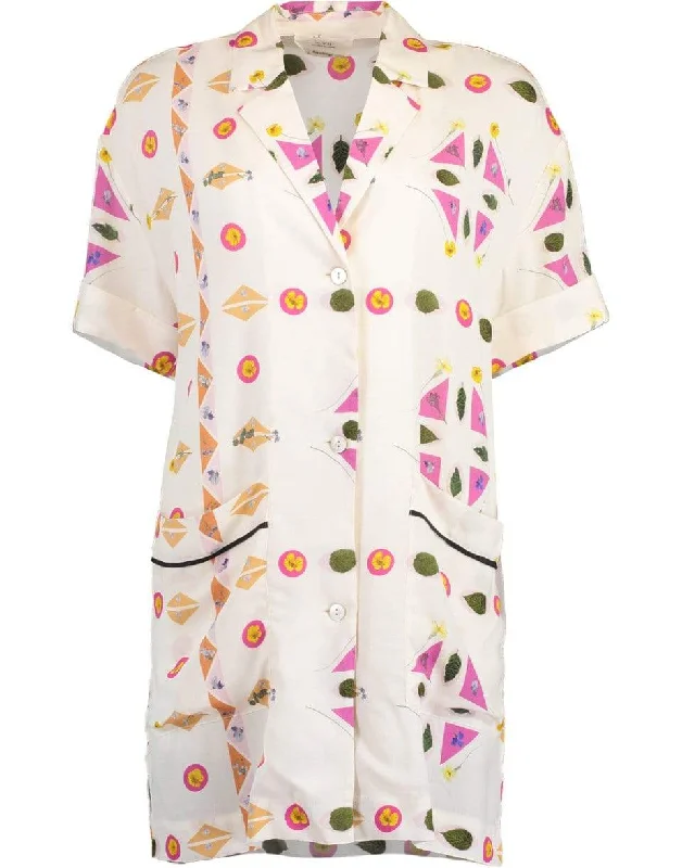 Pressed Botanical Shirt Solid Print Embellished