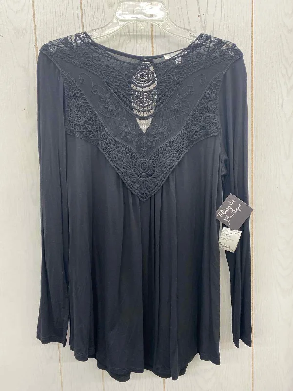 White Birch Black Womens Size L Shirt Iron Safe Non-Iron Wrinkle Free