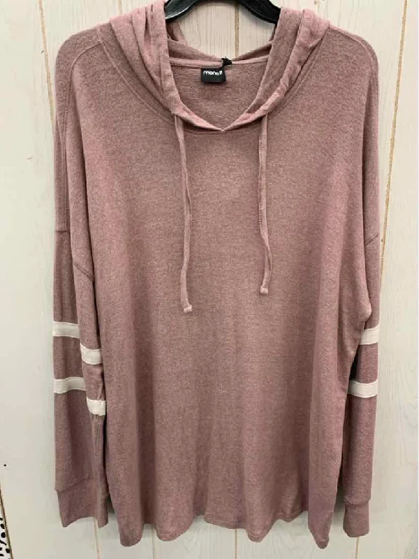 Mono b Pink Womens Size L/XL Shirt Silk Blend Satin Velvet