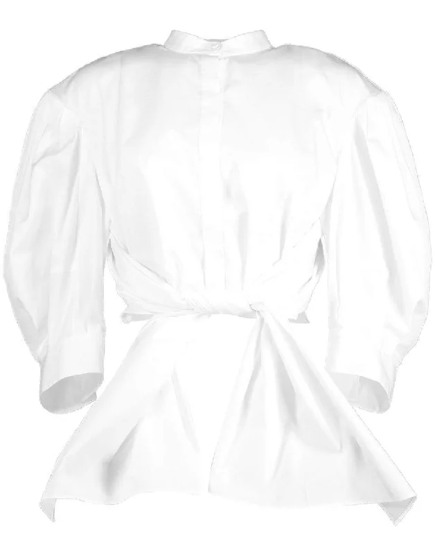 Bow Wrap Shirt Terry Blend Velvet Blend Canvas Blend