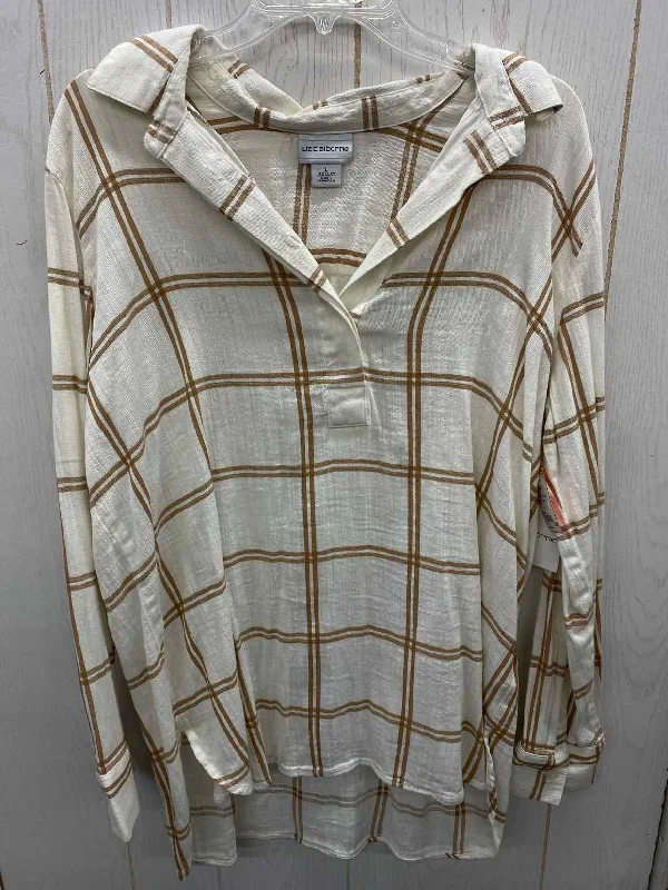 Liz Claiborne Cream Womens Size L Shirt Casual Formal Business