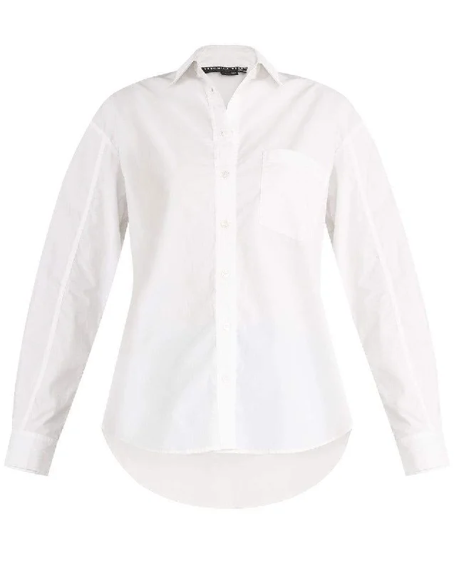 Keiko Button-Down Shirt Mesh Blend Leather Blend Suede Blend