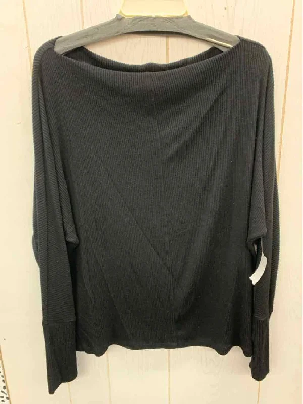Velvet Black Womens Size L Shirt Hooded Caped Shawl Collar
