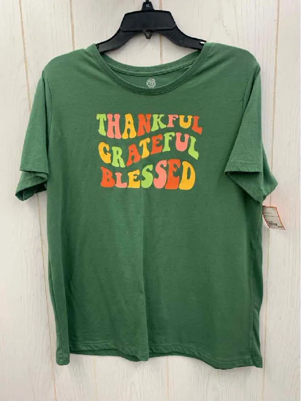 Green Womens Size 20 Shirt Front Pockets Side Pockets Patch Pockets