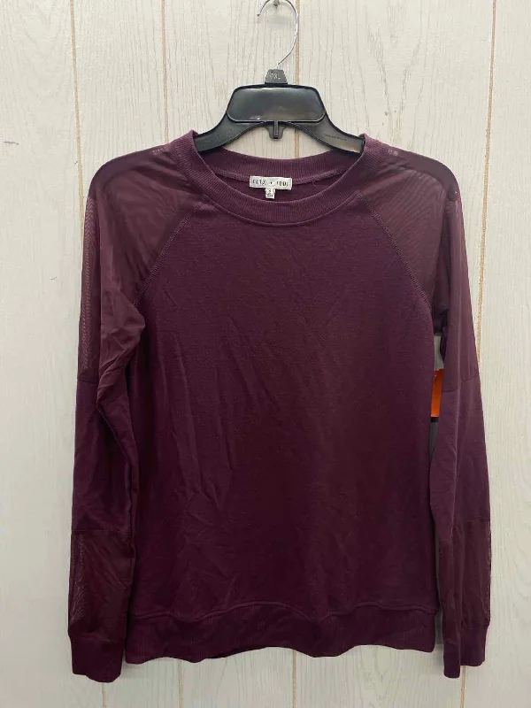 Burgundy Womens Size Small Shirt Fashionable Trendy Casual