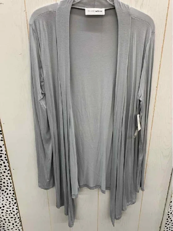 Ellie Autumn Gray Womens Size L Shirt Seamless Knitted Crochet