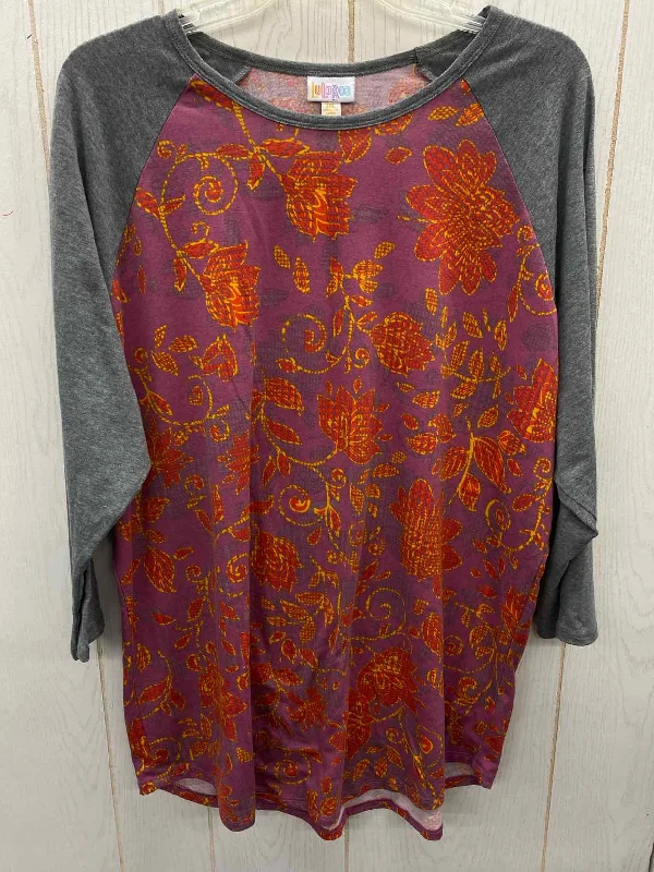 Lularoe Gray Womens Size 3X Shirt Spandex Blend Rayon Blend Denim Blend