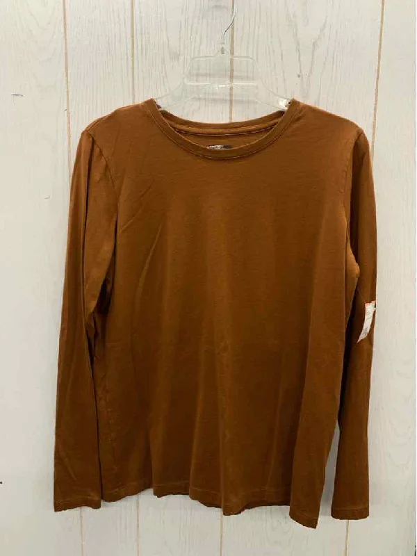 Lands End Brown Womens Size Small Shirt Nylon Fabric Polyester Fabric Spandex Fabric
