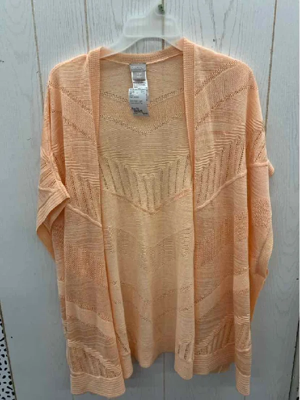 Chico's Peach Womens Size OS Shirt Nylon Fabric Polyester Fabric Spandex Fabric