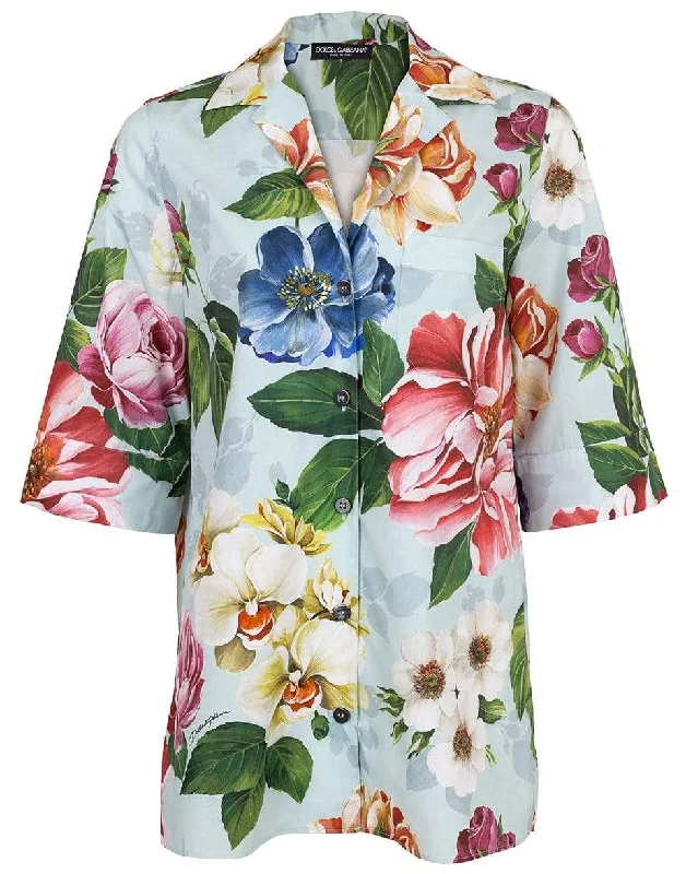 Short Sleeve Print Mensy Shirt Zippered Buttoned Snapped