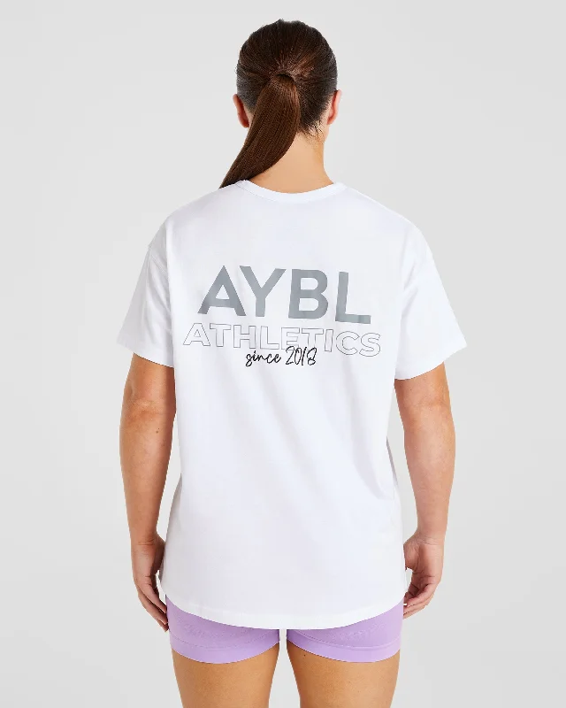 AYBL Athletics Oversized T Shirt - White Welt Pockets Slit Pockets