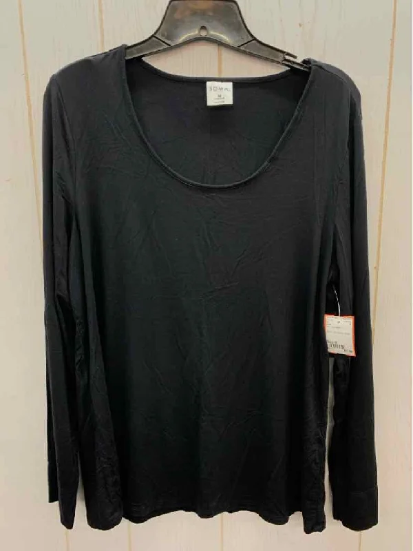 Soma Black Womens Size M Shirt Denim Fabric Leather Fabric Suede Fabric