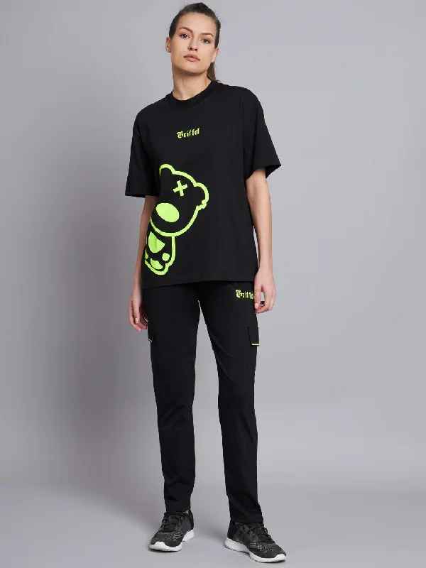 Big Teddy  Oversized T-shirt & Short Set Chenille Blend Fleece Blend Nylon Blend