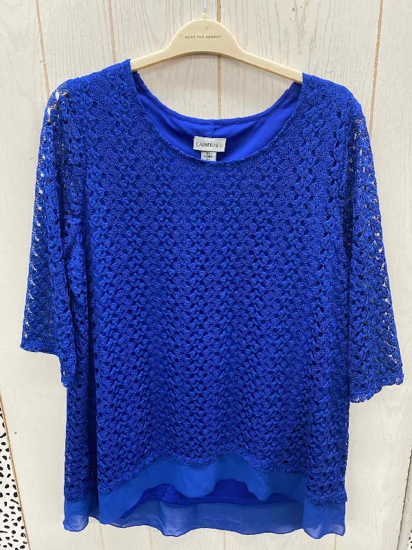 Catherines Blue Womens Size 14/16 Shirt Layered Multi-layer Single Layer