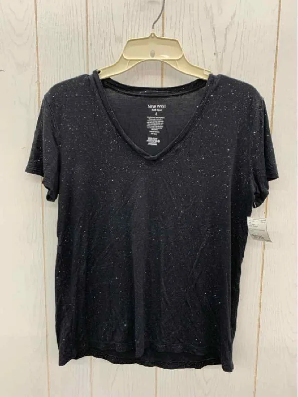 Nine West Black Womens Size Small Shirt Oversized T-Shirt Spandex breathable
