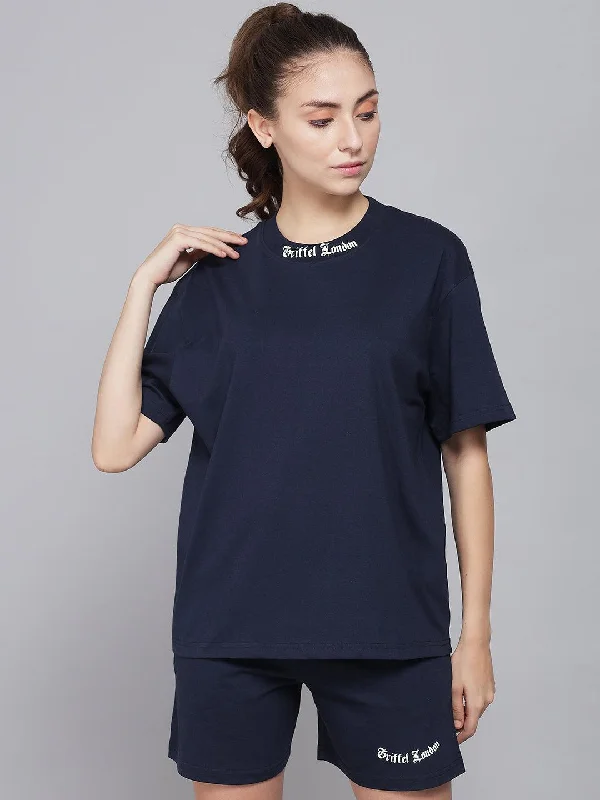 Griffel Logo  Oversized T-shirt & Short Set Polka Dot Checkered Tartan