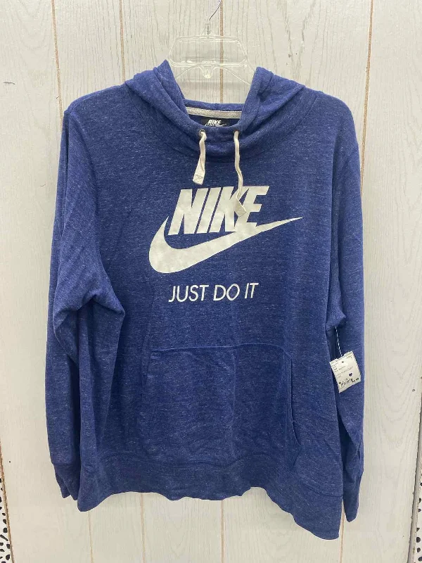 Nike Blue Womens Size 1X Shirt Welt Pockets Slit Pockets