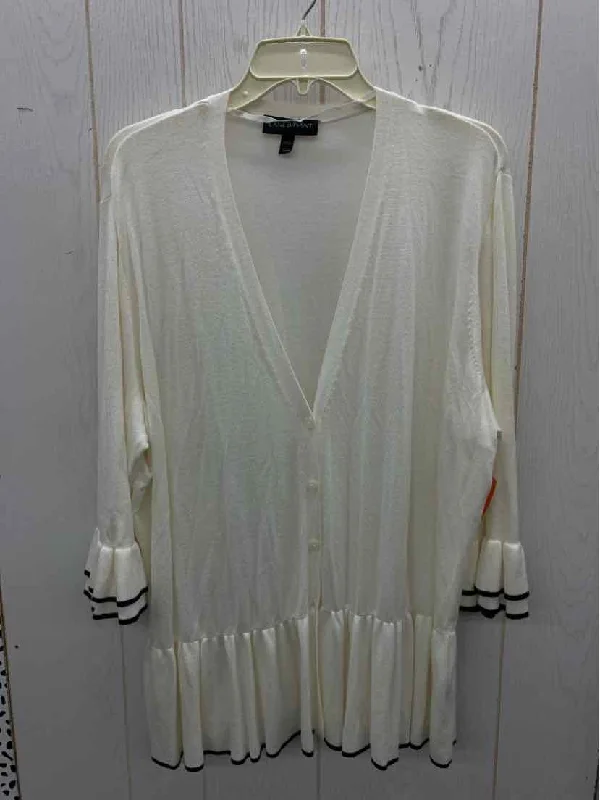 Lane Bryant Cream Womens Size 18/20 Shirt Cotton Fabric Linen Fabric Terry Fabric