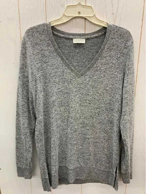 Lucky Gray Womens Size Small Shirt Houndstooth Herringbone Solid