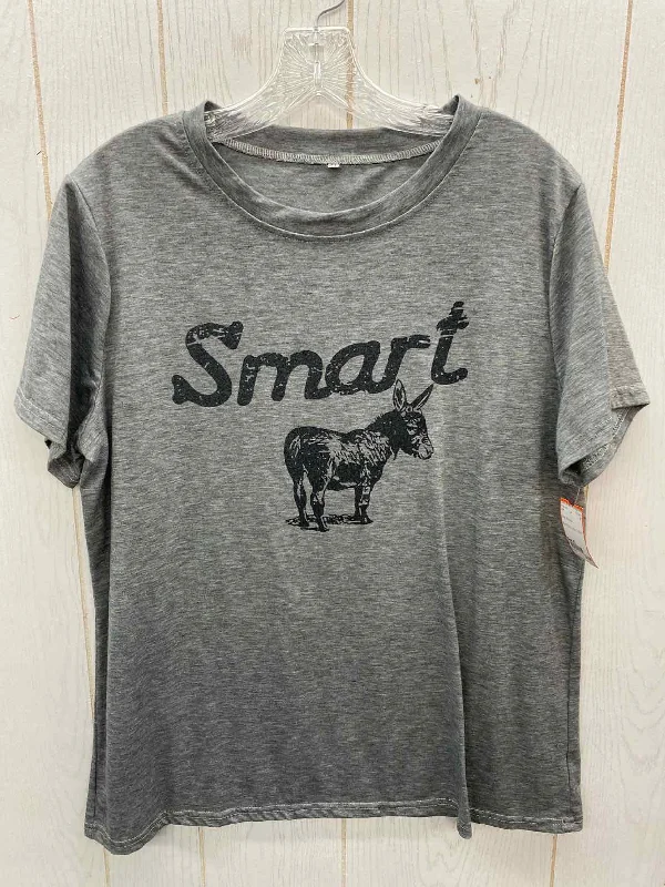 Gray Womens Size XL Shirt Oversized T-Shirt Spandex breathable