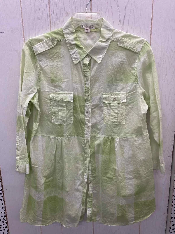 Coldwater Creek Green Womens Size 18 Shirt Elasticated Padded Insulated