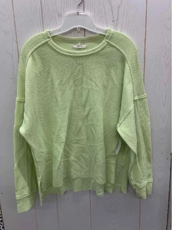 Maurices Green Womens Size M Shirt Denim Fabric Leather Fabric Suede Fabric