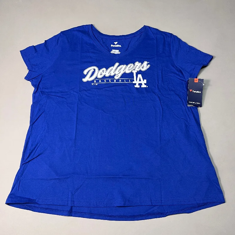FANATICS Los Angeles Dodgers Baseball V-neck T-shirt Women's Sz 3XL Blue MLBT3970 (New) Elegant Classic Vintage FANATICS Los Angeles Dodgers Baseball V-neck T-shirt Women's Sz 3XL Blue MLBT3970 (New) Elegant Classic Vintage