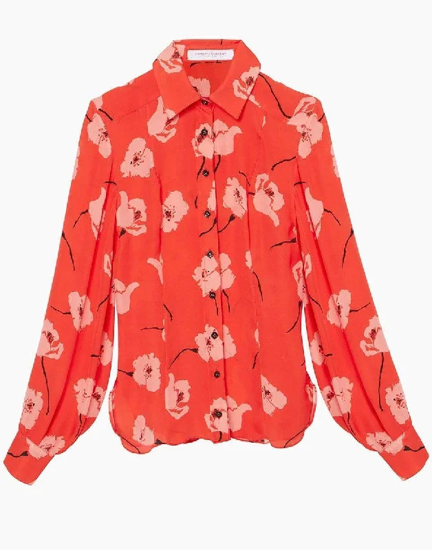 Floral Print Collared Shirt Rayon Fabric Velvet Fabric Corduroy Fabric