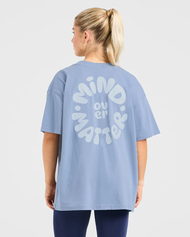 Mind Over Matter V2 Oversized T Shirt - Blue Chenille Blend Fleece Blend Nylon Blend Mind Over Matter V2 Oversized T Shirt - Blue Chenille Blend Fleece Blend Nylon Blend