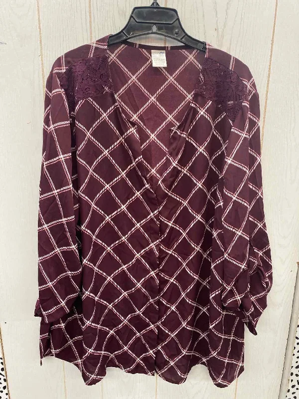 Terra & Sky Purple Womens Size 20/22 Shirt Layered Multi-layer Single Layer