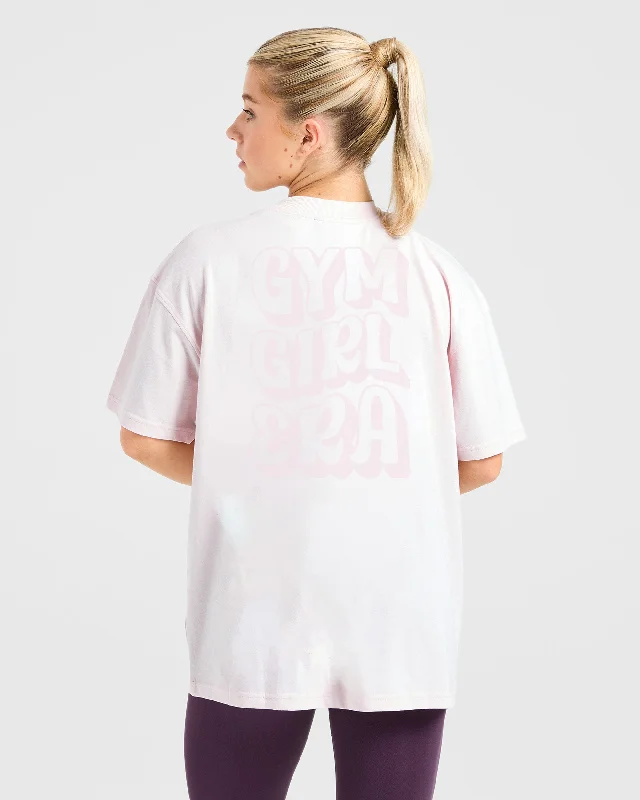 Gym Girl Era Oversized T Shirt - Pink Terry Blend Velvet Blend Canvas Blend