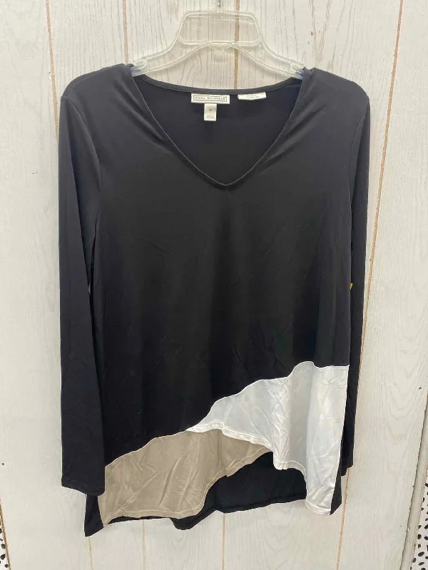 Dana Buchman Black Womens Size M Shirt Iron Safe Non-Iron Wrinkle Free