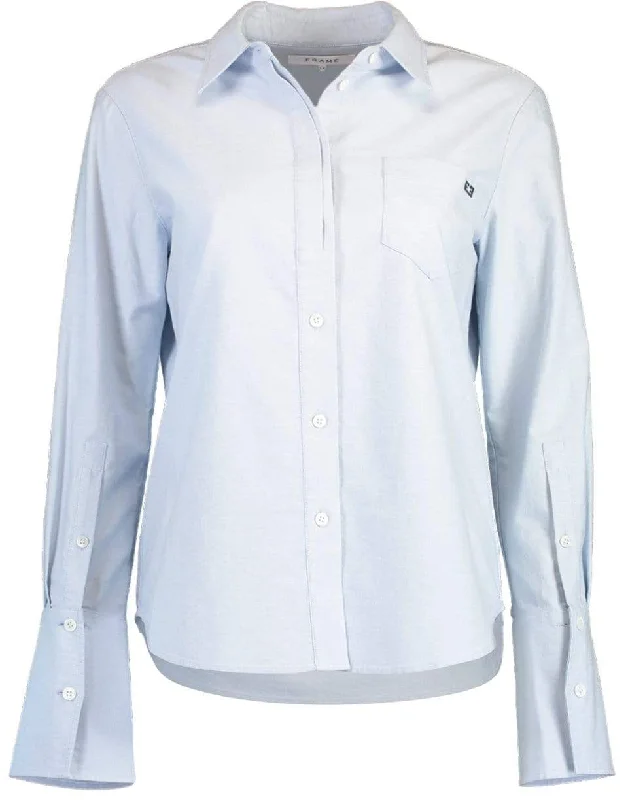 Oxford Blue Pocket Shirt Basic T-Shirt Crew Neck Short Sleeve
