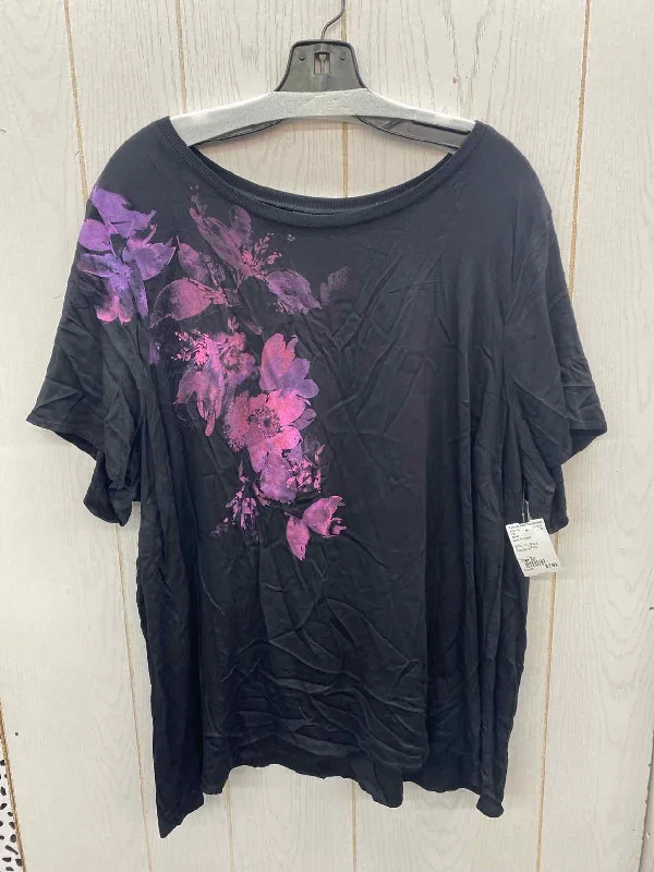 Torrid Black Womens Size 3X Shirt Mesh Canvas Denim