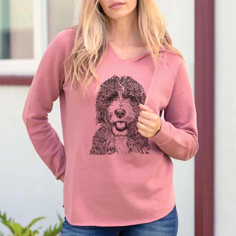 Bash the Bernedoodle - Cali Wave Hooded Sweatshirt. Hoodie Crop Top Short Trendy